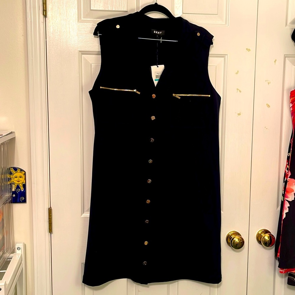 NWT DKNY Button Up Dress, Size Large